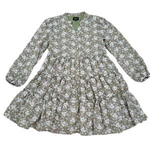 Bardot Junior Girls Serenity Mini Floral Dress Long Puff Sleeves Floral Size 12